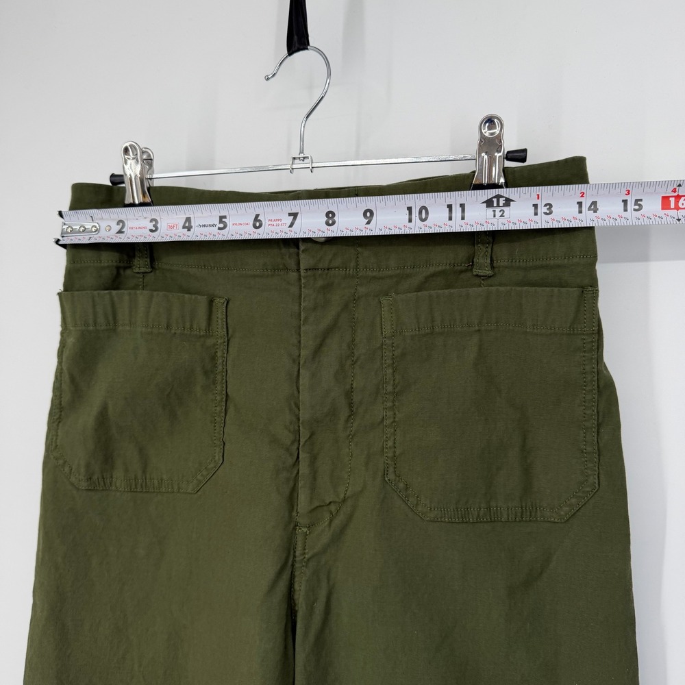 Maeve Anthropologie The Colette Wide Leg Pants Moss Green 28T OB1364733 Crop - Picture 11 of 12